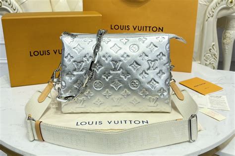 silver metallic louis vuitton bag|lv coussin pm bag.